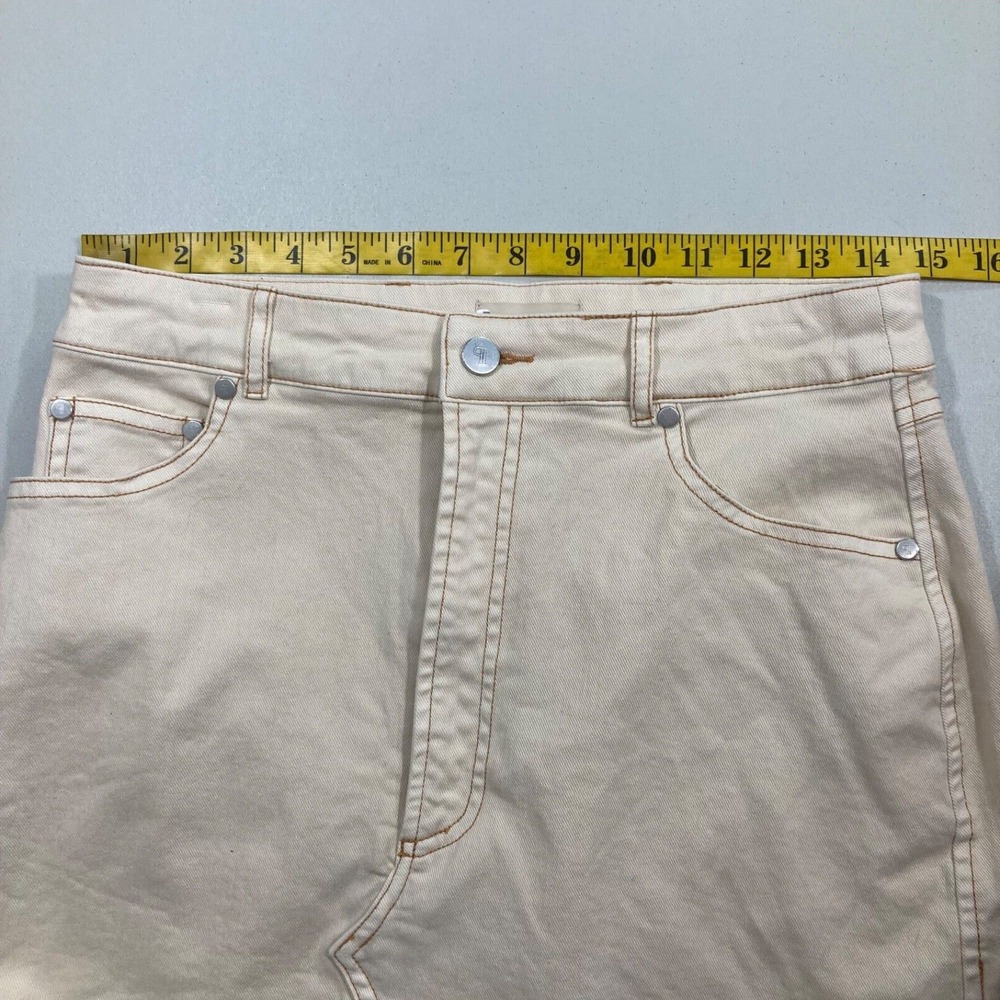 Anthropologie Pilcro Womens Skirt Size 6 Cream Denim Mini Light Academia - Picture 12 of 13